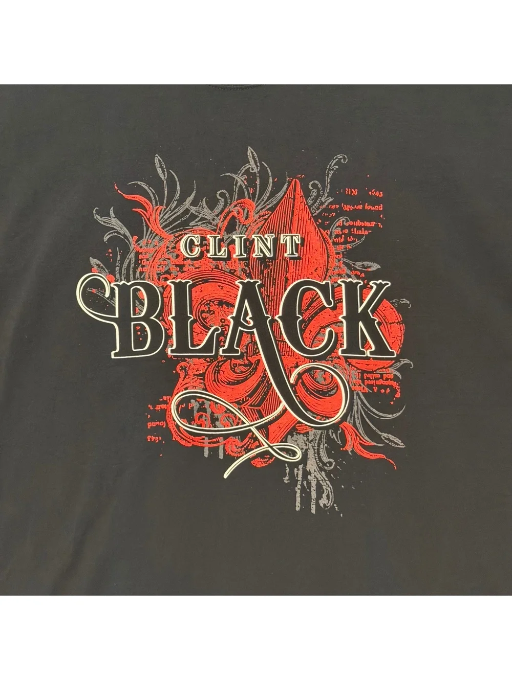 Clint Black T-Shirt Gildan 2XL Black Tee Concert Tour Short Sleeve Cotton